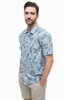 Синяя приталенная рубашка из хлопка Dockers