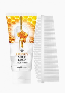 Набор для ухода за лицом Double Dare Honey Milk Drop очищающее молочко для лица + I.M. BUDDY массажная силиконовая щетка, белая