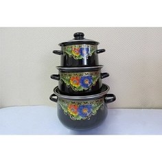 Набор кастрюль 3 предмета СтальЭмаль Вологда (1с408)