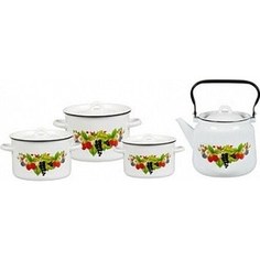 Наборы посуды 4 предмета СтальЭмаль Компот (1с142/1)