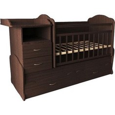 Кроватка-трансформер Valle Alisa (из 2-х частей), шоколад (VA9909)