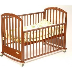 Кроватка Papaloni Джованни 120х60см колеса/качалка (темный орех) of000025795