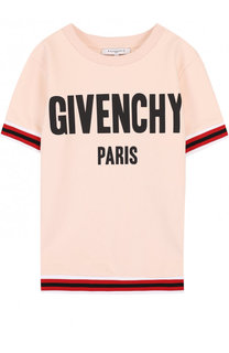 Хлопковый свитшот с короткими рукавами и логотипом бренда Givenchy