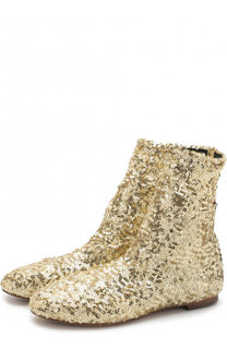 Текстильные ботинки с отделкой пайетками Dolce &amp; Gabbana