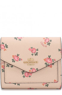 Кожаный кошелек с принтом и клапаном Coach