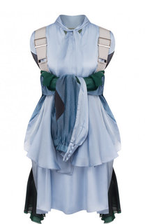 Мини-платье свободного кроя с кардиганом Sacai