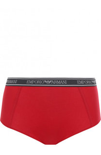 Хлопковый трусы с завышенной талией Emporio Armani