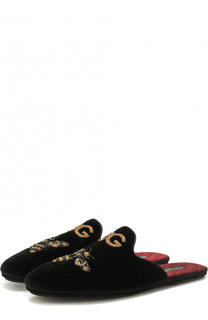 Домашние текстильные туфли с вышивкой Dolce &amp; Gabbana