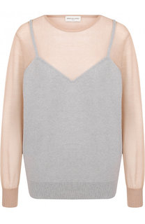 Пуловер из смеси кашемира и хлопка с круглым вырезом Dries Van Noten