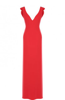 Приталенное однотонное платье-макси Emporio Armani