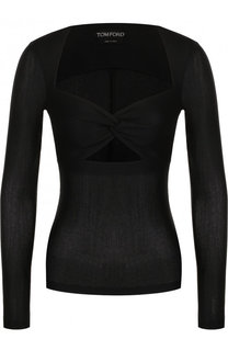 Однотонный приталенный топ из смеси вискозы и шерсти Tom Ford