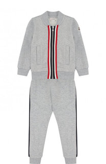 Хлопковый костюм из брюк и кардигана Moncler Enfant