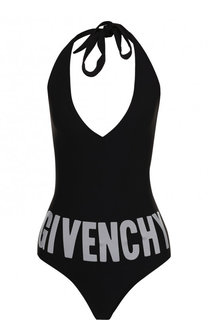 Слитный купальник с открытой спиной и логотипом бренда Givenchy