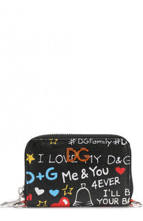 Кожаный футляр для кредитных карт на молнии с принтом Dolce &amp; Gabbana