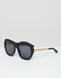 Черные круглые солнцезащитные очки Quay Australia - Черный