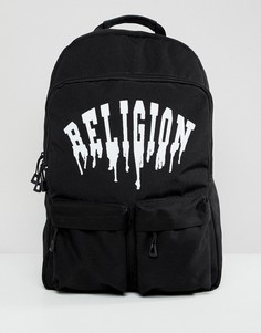 Рюкзак с карманами и логотипом Religion - Черный