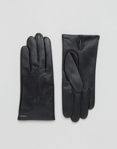 Кожаные перчатки на кашемировой подкладке Dents Bath - Черный