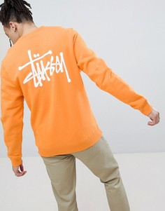 Оранжевый свитшот с логотипом на спине Stussy - Оранжевый
