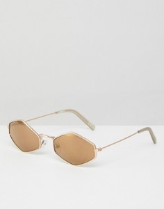 Коричневые солнцезащитные очки ASOS - Золотой