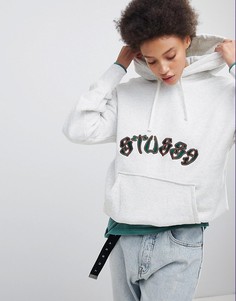 Оверсайз-худи с вышивкой логотипа Stussy - Белый