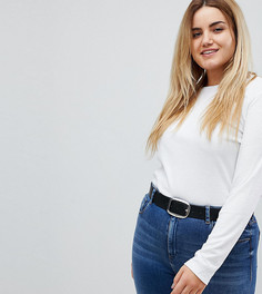 Кожаный ремень под джинсы ASOS CURVE - Черный