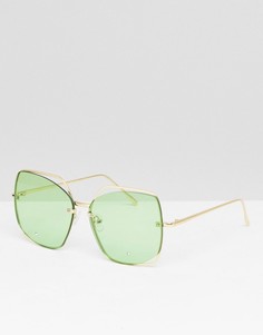 Большие квадратные солнцезащитные очки ASOS DESIGN - Зеленый