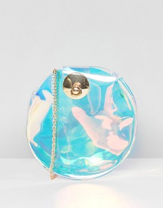 Круглая сумка через плечо с переливающимся эффектом Yoki Fashion - Серебряный