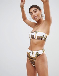 Плавки бикини с принтом в стиле ретро Missguided - Белый