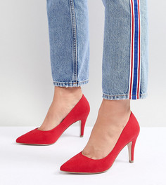 Туфли-лодочки для широкой стопы на среднем каблуке с заостренным носком New Look - Красный