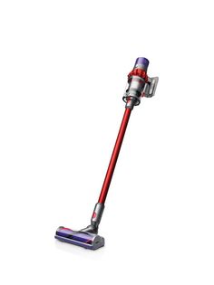 Пылесос-электровеник DYSON Cyclone V10 Motorhead (SV12), 525Вт, серебристый/красный