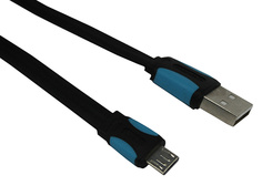 Аксессуар Mobiledata USB 2.0 - microUSB 1.5m Black-Blue MUC2.0-BB-1.5