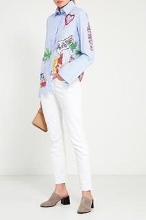 Хлопковая рубашка с разноцветным декором Mira Mikati