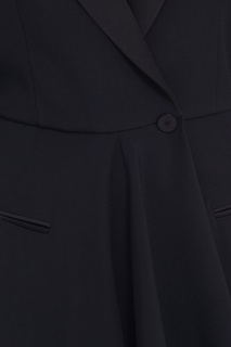 Длинное черное пальто Alberta Ferretti