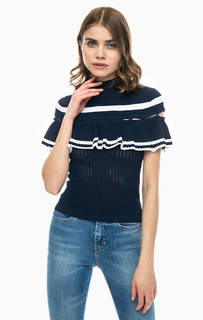 Синий джемпер с короткими рукавами Guess