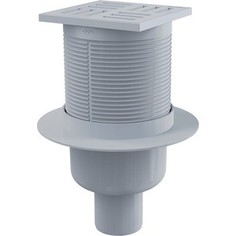 Душевой трап AlcaPlast 105х105/50, подводка - прямая, гидрозатвор - мокрый (APV6111)