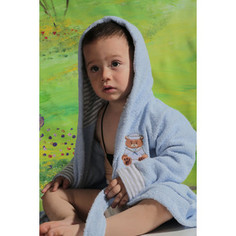 Халат детский Karna махровый с капюшоном Teeny голубой (912/1/CHAR002)