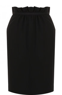 Однотонная шерстяная юбка Emporio Armani