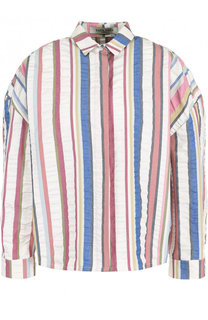 Хлопковая блуза в полоску с укороченным рукавом Tata Naka
