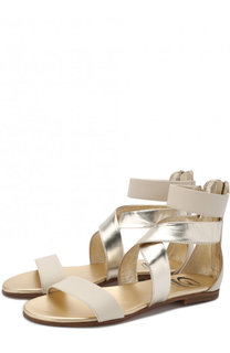 Кожаные сандалии с металлизированной отделкой Gallucci