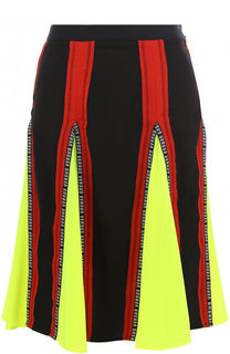 Расклешенная юбка из полиэстера с контрастными вставками Versus Versace