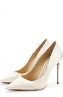 Атласные туфли Romy 100 на шпильке Jimmy Choo