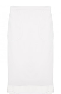 Однотонная юбка-миди из смеси вискозы и эластана Givenchy