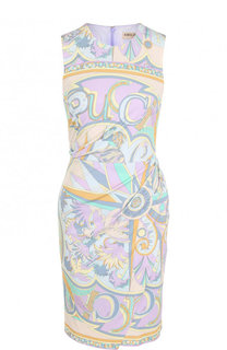 Приталенное мини-платье из смеси вискозы и шелка с принтом Emilio Pucci