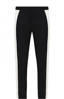 Хлопковые брюки прямого кроя с контрастной отделкой Alexander McQueen