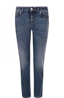 Укороченные джинсы с потертостями Alexander McQueen