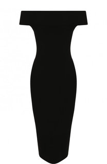 Однотонное платье-футляр с открытыми плечами MCQ