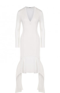 Приталенное мини-платье с полупрозрачной оборкой Givenchy