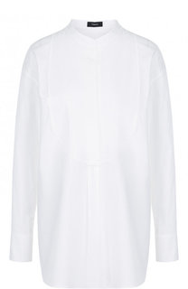 Однотонная блуза из смеси хлопка и эластана Theory