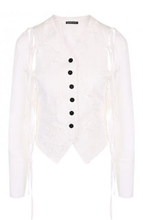 Приталенный хлопковый жилет с полупрозрачными рукавами Ann Demeulemeester