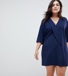 Oversize-платье в стиле смокинга ASOS DESIGN Curve - Темно-синий
